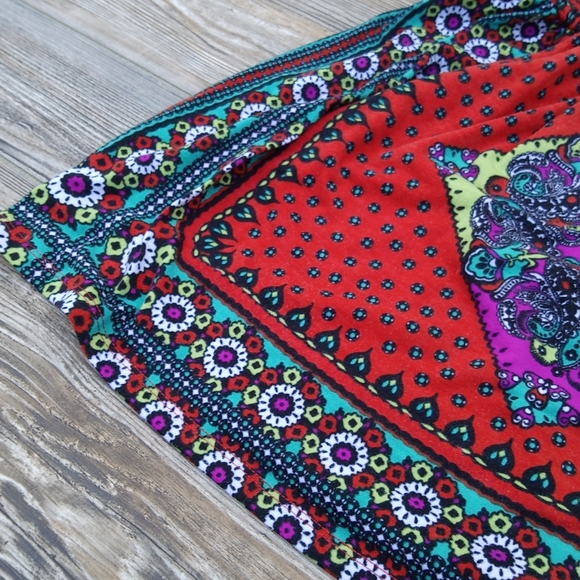 Boho Colorful Flowy Eccentric Patterned Strapless Top - Picture 10 of 10